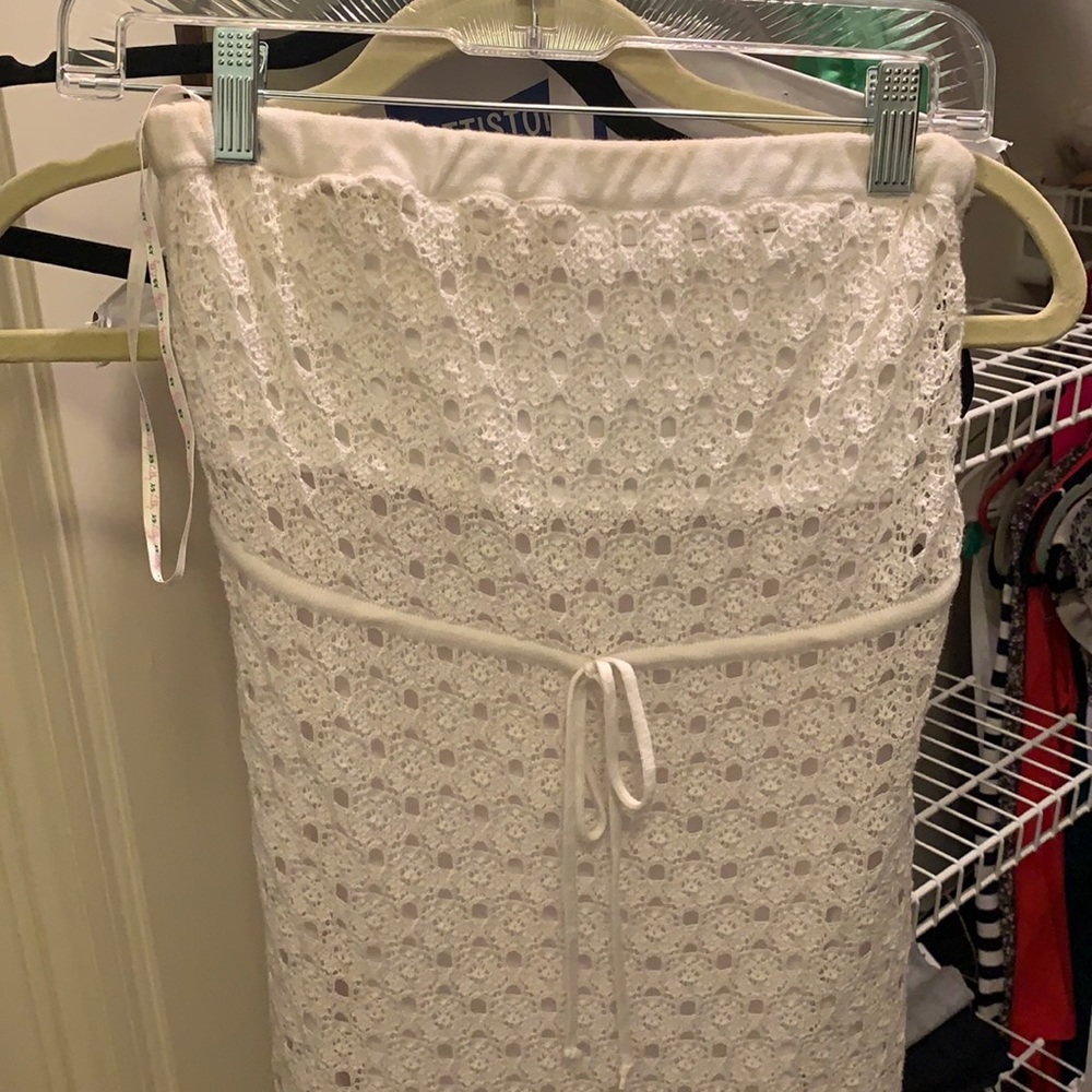 Lilly Pulitzer white eyelet strapless dress